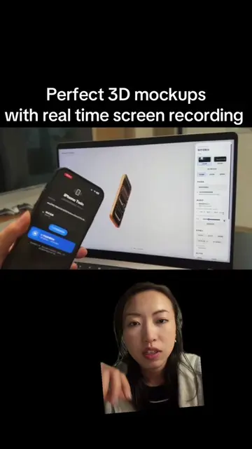 3D mockups with real time screen recording #3D #screenrecording #aitools #techno