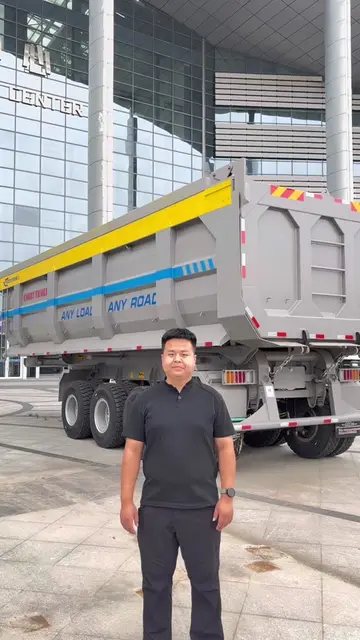 Rear Tipping Dump Semi-Trailer, built with high-quality steel, strong and durabl