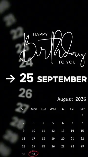 Happy Birthday 31 August 2026 Template-Just click "Capcut Anchor (try this templ