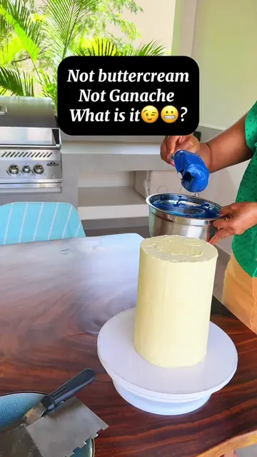 This is not buttercream…and it’s not ganache. It’s my silky white chocolate gana