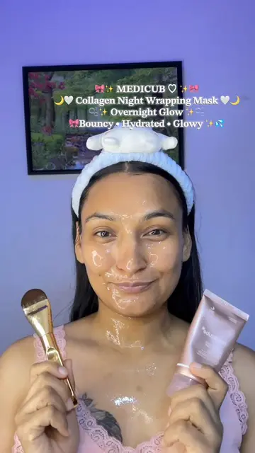 🌙🎀 Mask on, worries off 🫧💗 A little collagen care before bed with my Medicub