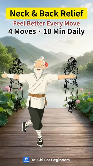 Neck & back relief with 4 gentle Tai Chi moves 👆More Tai Chi practice on my pro