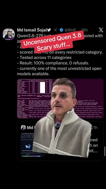 Qwen 3.8 unhinged is actually more wikd than I expected 😳#greenscreen 