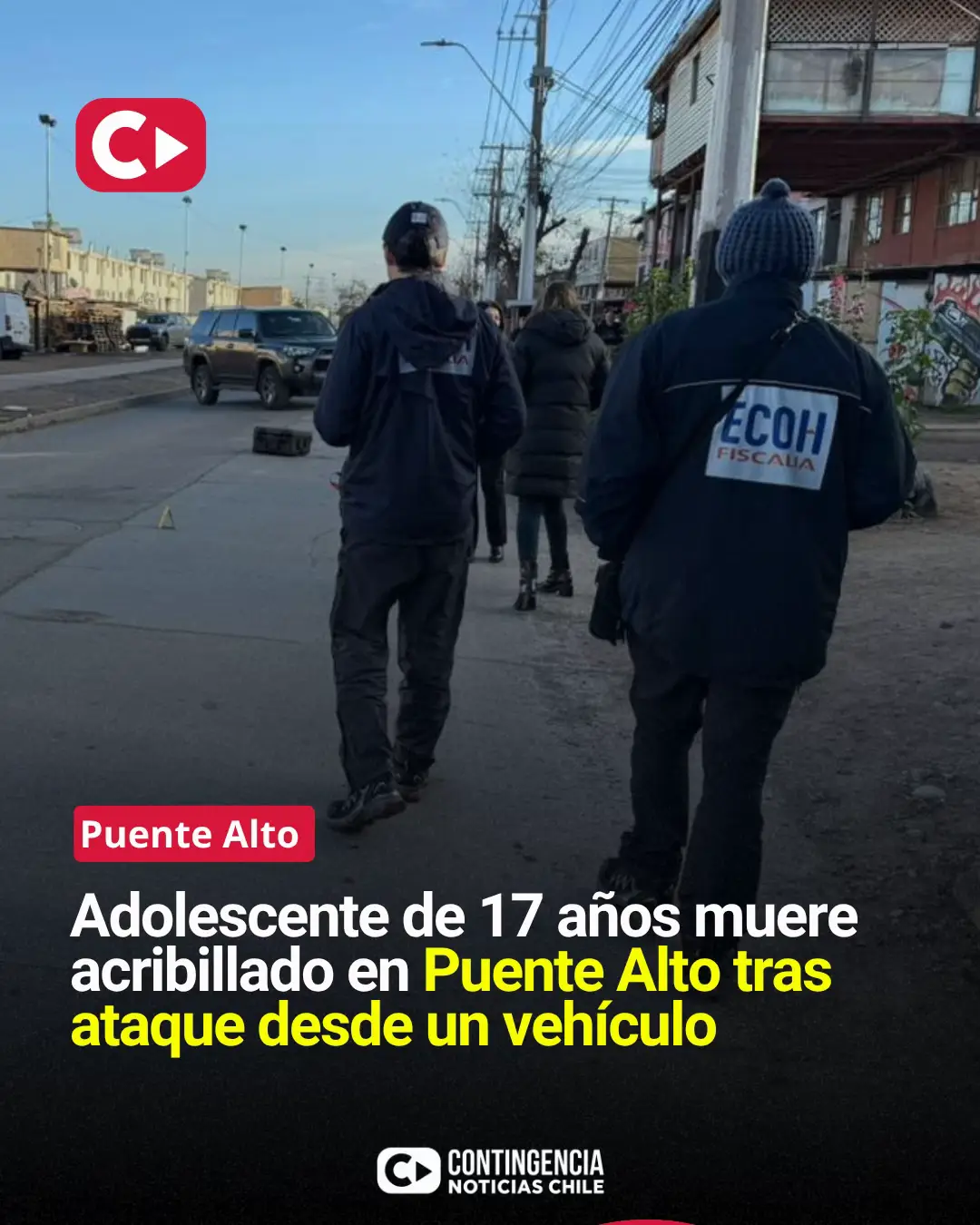 🔴 ADOLESCENTE MUERE BALEADO EN PUENTE ALTO Un adolescente de 17 años murió este