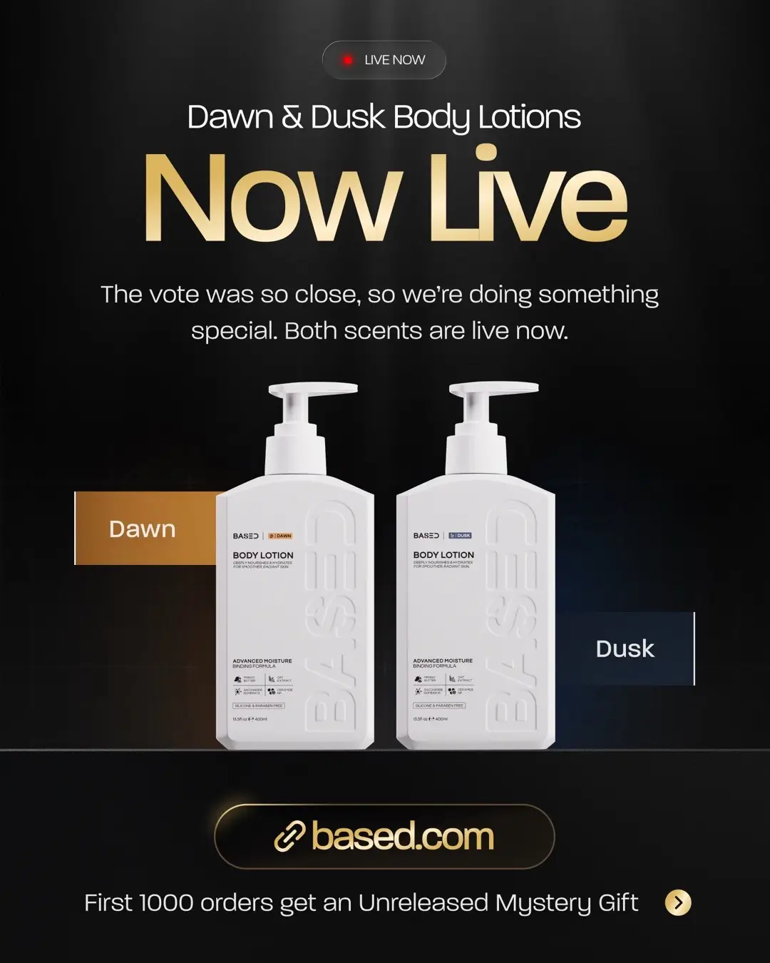 🚨DAWN AND DUSK BODY LOTIONS ARE LIVE NOW The votes were so close, so we're rele