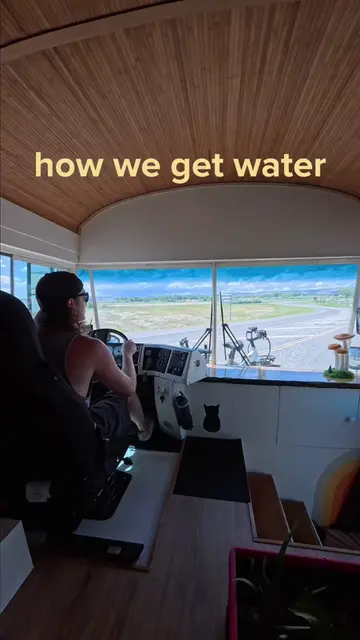 how we get water living in off-grid in a school bus 🚌💦  questions? comment bel