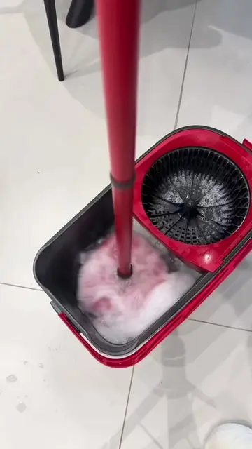 The mop that makes cleaning faster and easier. #spinmop #cleaningtips #floormop 
