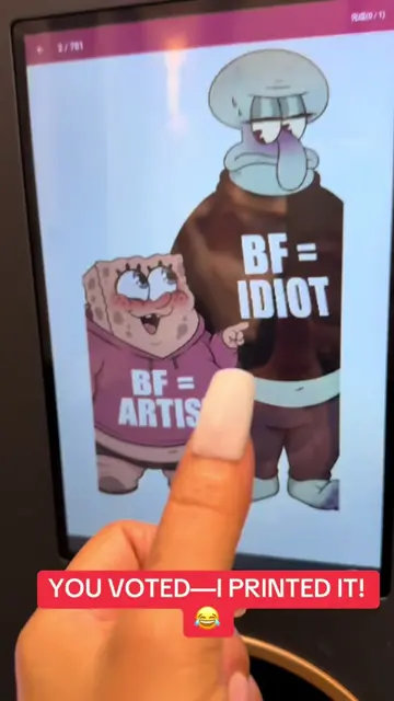 You voted, and I printed it! 😂🎨 “Be Artist” or “Be Idiot”—which one are you? F