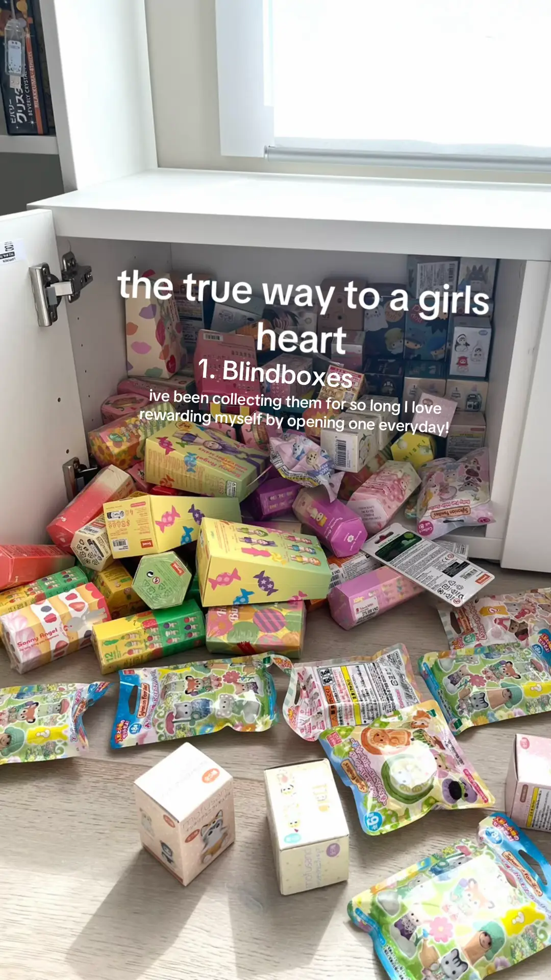 the true way to a girls heart #blindboxes #skincare #makeup #keychains #plushies