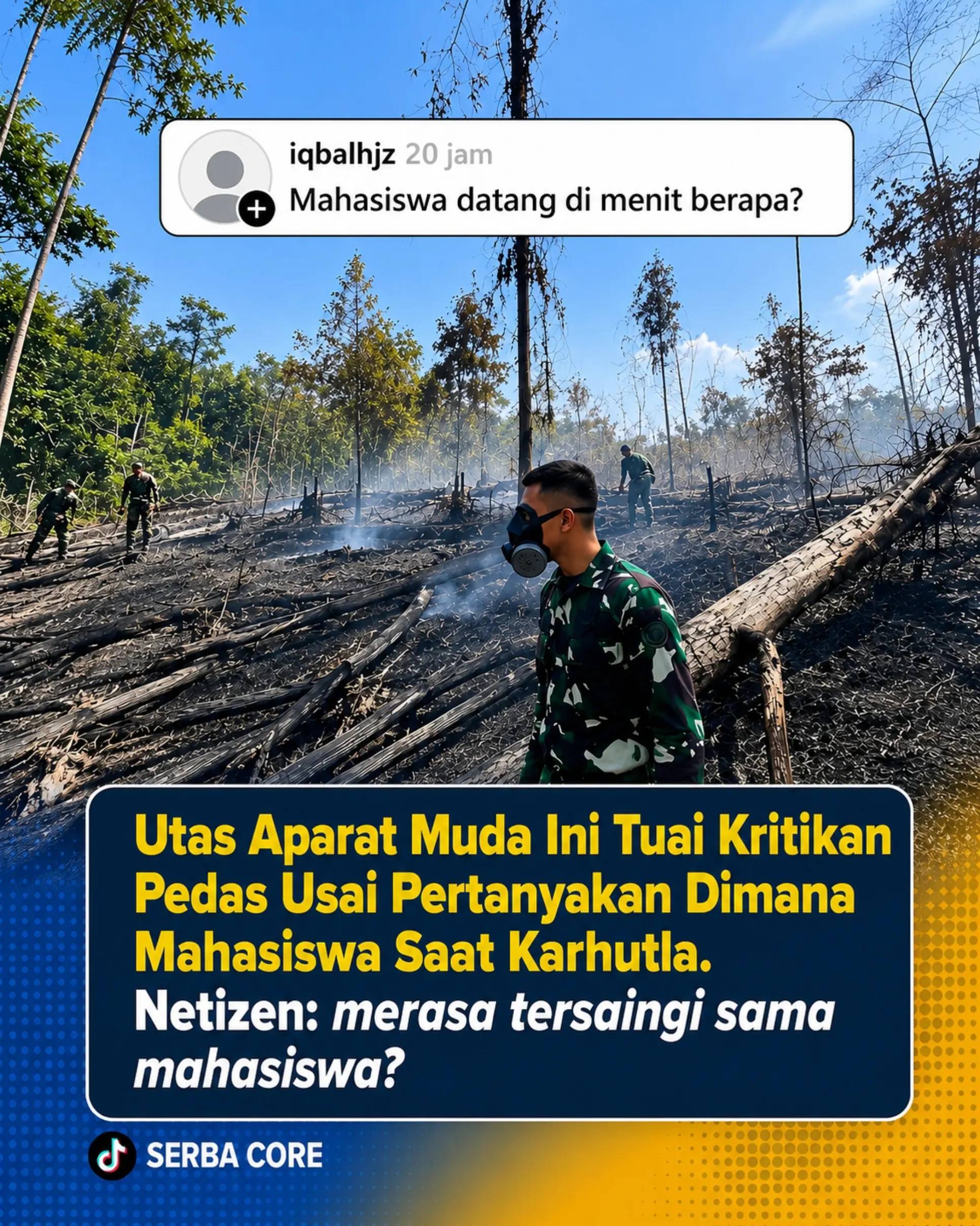 Unggahan seorang tentara muda di Threads menuai kritik dari warganet setelah mem