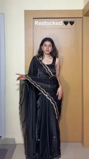 🖤 Black Saree – Elegance in Every Detail! 🖤 ✨ Heavy embroidered work on the bo