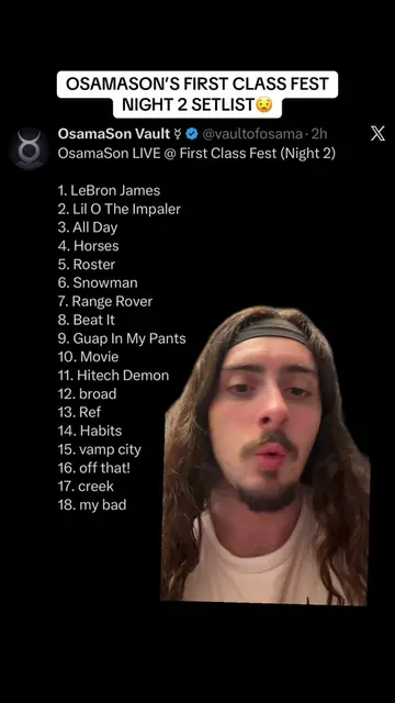 WHAT AN INSANE SETLIST🥹 #osamason #bensuarezfr 