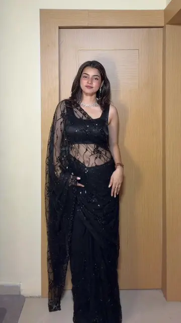 🖤 Elegant Black Embroidery Saree 🖤 ✨ Premium Black Net Fabric ✨ Beautiful Embr