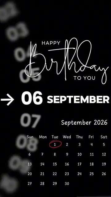 Happy Birthday 01 September 2026 Template-Just click "Capcut Anchor (try this te