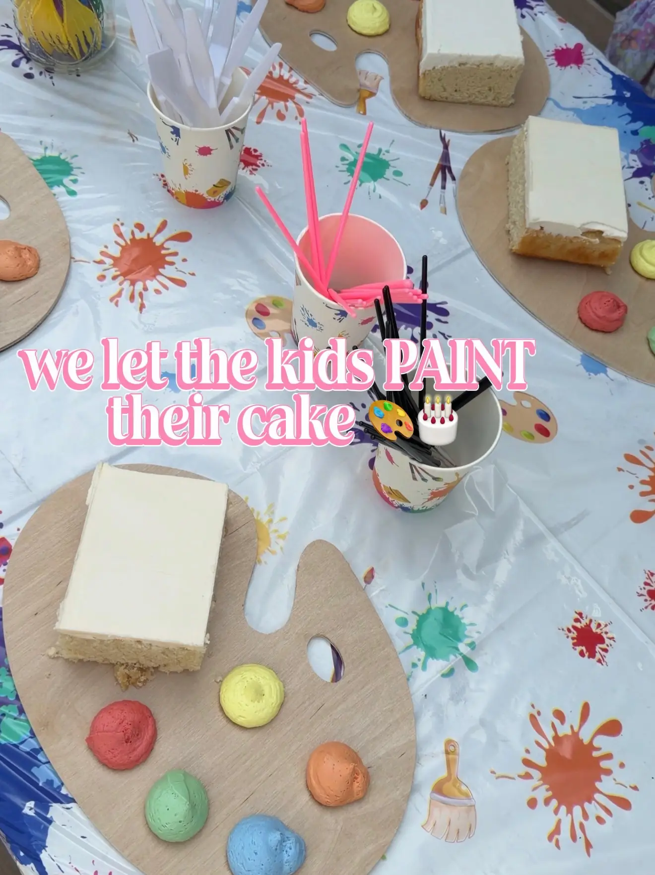 for my daughter’s art birthday party, we turned dessert into one of the activiti