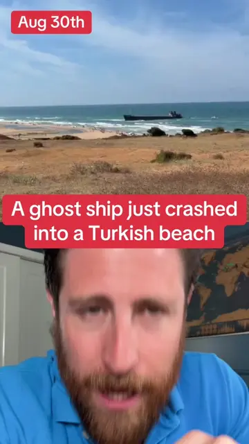 A ghost ship just crashed into a Turkish beach. 