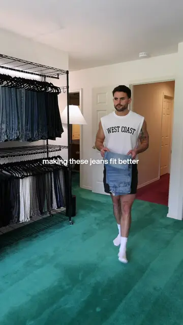 Hemming a pair of jeans