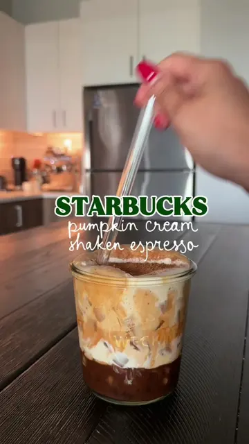 starbucks pumpkin cream shaken espresso 🍂☕️ ingredients: * 1/2 tbsp brown sugar