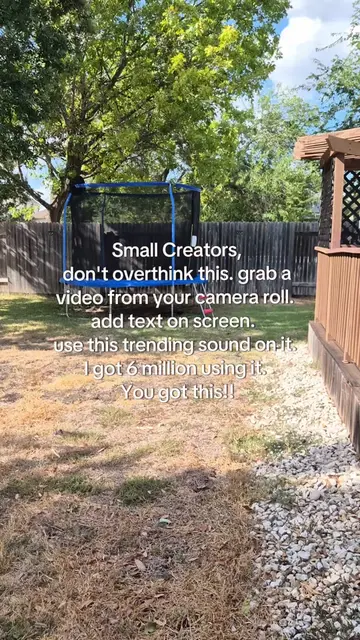 Small Creators, don't overthink this. grab a video from your camera roll. add te