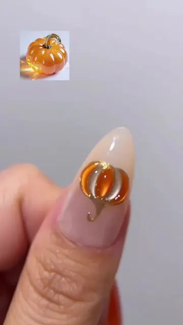 💛✨Crystal-Like Pumpkin Cat Eye Nails 💅 Early Fall Nail Inpso. 🛒Using Vettsy: 