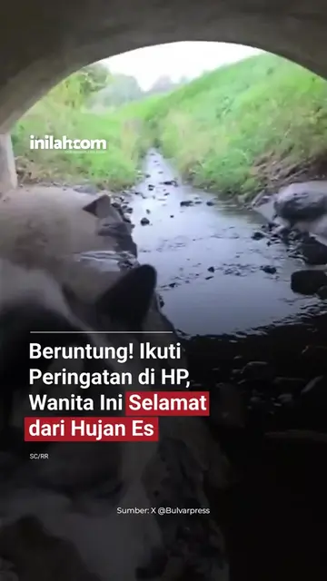 Peringatan cuaca di ponsel ternyata datang di waktu yang tepat. Seorang wanita d