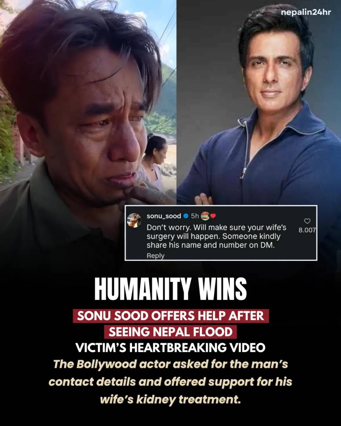The Bollywood actor asked for the man’s contact details and offered support for 