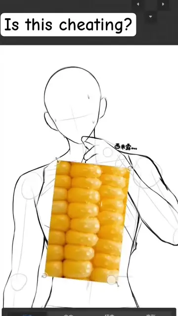 Trying to draw 6-pack abs vs. life giving me corn. 🌽🔥 #digitalart #arttok #art