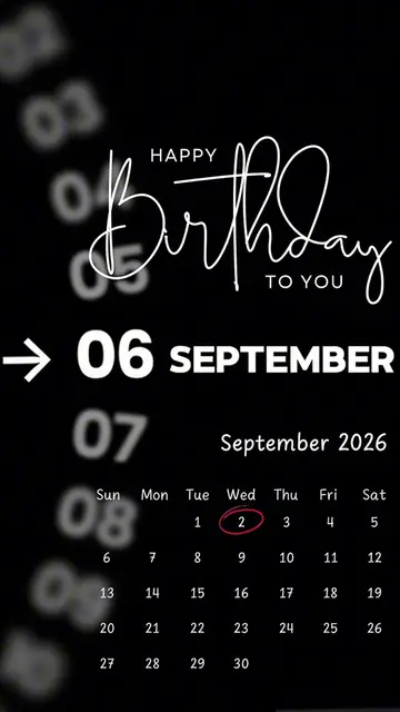 Happy Birthday 02 September 2026 Template-Just click "Capcut Anchor (try this te