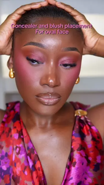 Concealer and blush placement for oval face for that lifted look, try it out  Pr