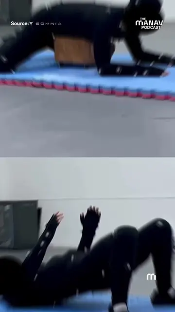 Somnia Lab uses motion capture to train this humanoid robot. Real human movement