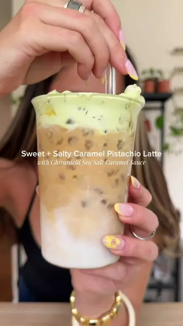 Sweet & Salty Caramel Pistachio Latte 💚☕️✨ There are flavor combinations that j