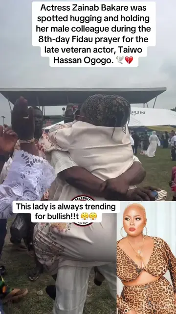 Actress Zainab Bakare was spotted hugging and holding her male colleague during 