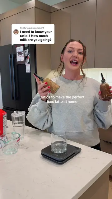 Replying to @ari the perfect iced latte ration imo! #icedcoffee #homemadeicedcof