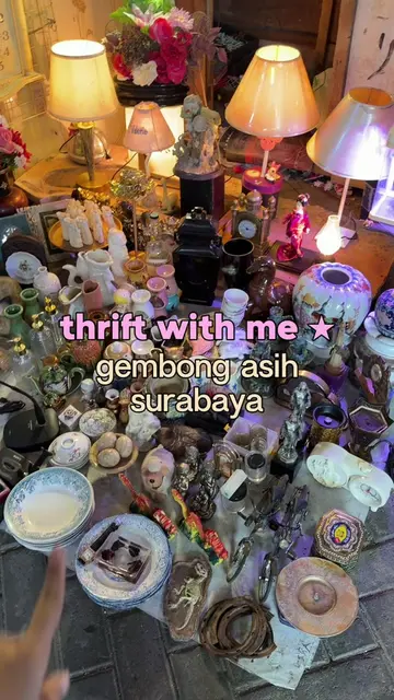 thrift with me barang antik di surabayaaa 💖 bapaknya baikkk langgananku dr lama