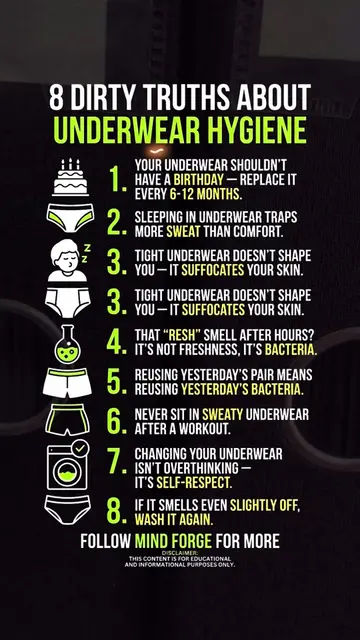 8 DIRTY TRUTHS ABOUT UNDERWEAR HYGIENE #HygieneTips #HealthFacts #MensHealth #Wo