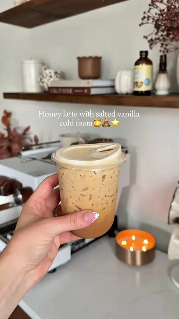 Honey salted vanilla🍯✨🧸 Recipe- - 1-2 tsp honey - double shot of espresso  - i