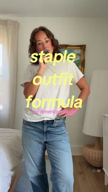 THE staple outfit formula for everyday in @American Eagle #AEJeans #AEPartner 𝐥