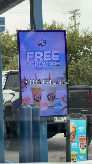 @7brewcoffee giving us a 7brew doh!!  Jackpot day is coming! September 7th 7am-7