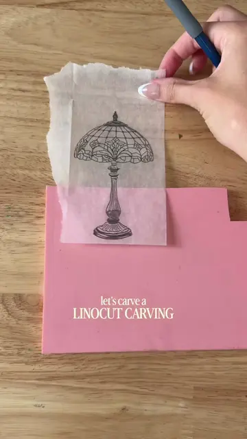 Let’s carve this lamp linocut carving!!! She’s so pretty I’m obsessed, can’t wai