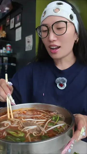 Trying Bún bò Huế for the first time! Ngl I’ve fully converted from a Pho girly 