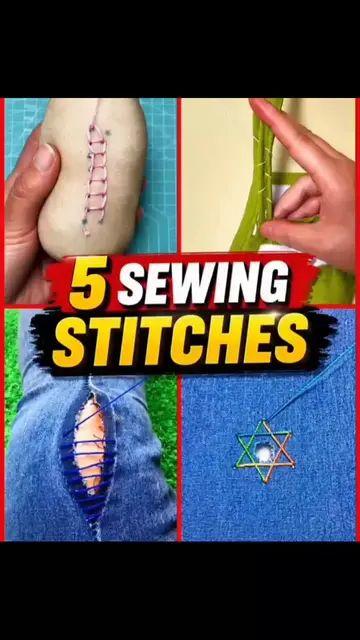 Is video mein 5 sabse useful hand sewing stitches dikhaye gaye #supportme #repos