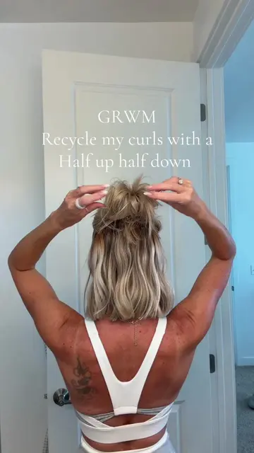 If you can pull your hair half up, you can do this hairstyle! It’s quick, cute, 