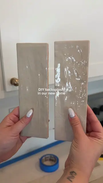 Finally giving our kitchen the backsplash I envisioned 🤍✨ #homerenovation #home
