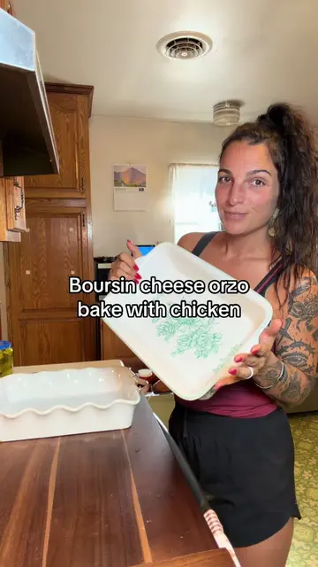 Boursin cheese orzo bake #Recipe #cookwithme #EasyRecipe #onepanmeal #DinnerIdea