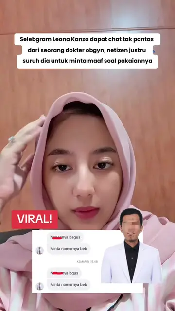 seorang selebgram bernama Leona Kanza bagikan tangkapan layar chat tak pantas da