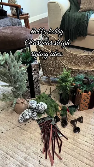 In love with this Hobby Lobby sleigh 🛷 I had to style it with some cozy Christm