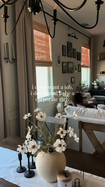9-5 is not for me😅 #neutralaesthetic #cozyhome #earthtone #modernorganic #moody