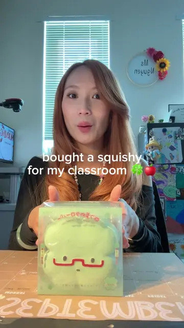 adding a whimsy squishy friend to my classroom 🍀🍎🍥 got this nunu clover squis