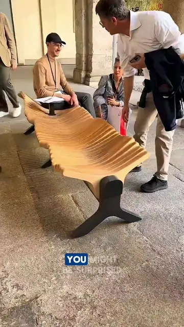 A stylish-looking bench with a controversial design that raises questions about 