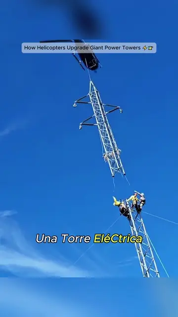 HowHelicoptersUpgradeGiantPowerTowers⚡🚁#Engineering#PowerLines#HelicopterWork#C
